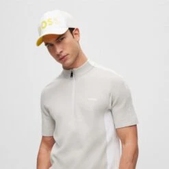 BOSS Golf Cap - Metastripe Logo - Training White FA23 -Golf Fashion Shop boss golf cap metastripe logo training white fa23 50495857 100 3