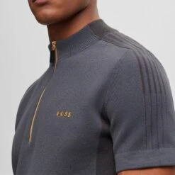 BOSS Golf Jumper - Zinos SS - Asphalt FA23 -Golf Fashion Shop boss golf jumper zinos ss asphalt fa23 50499053 027 lifestyle