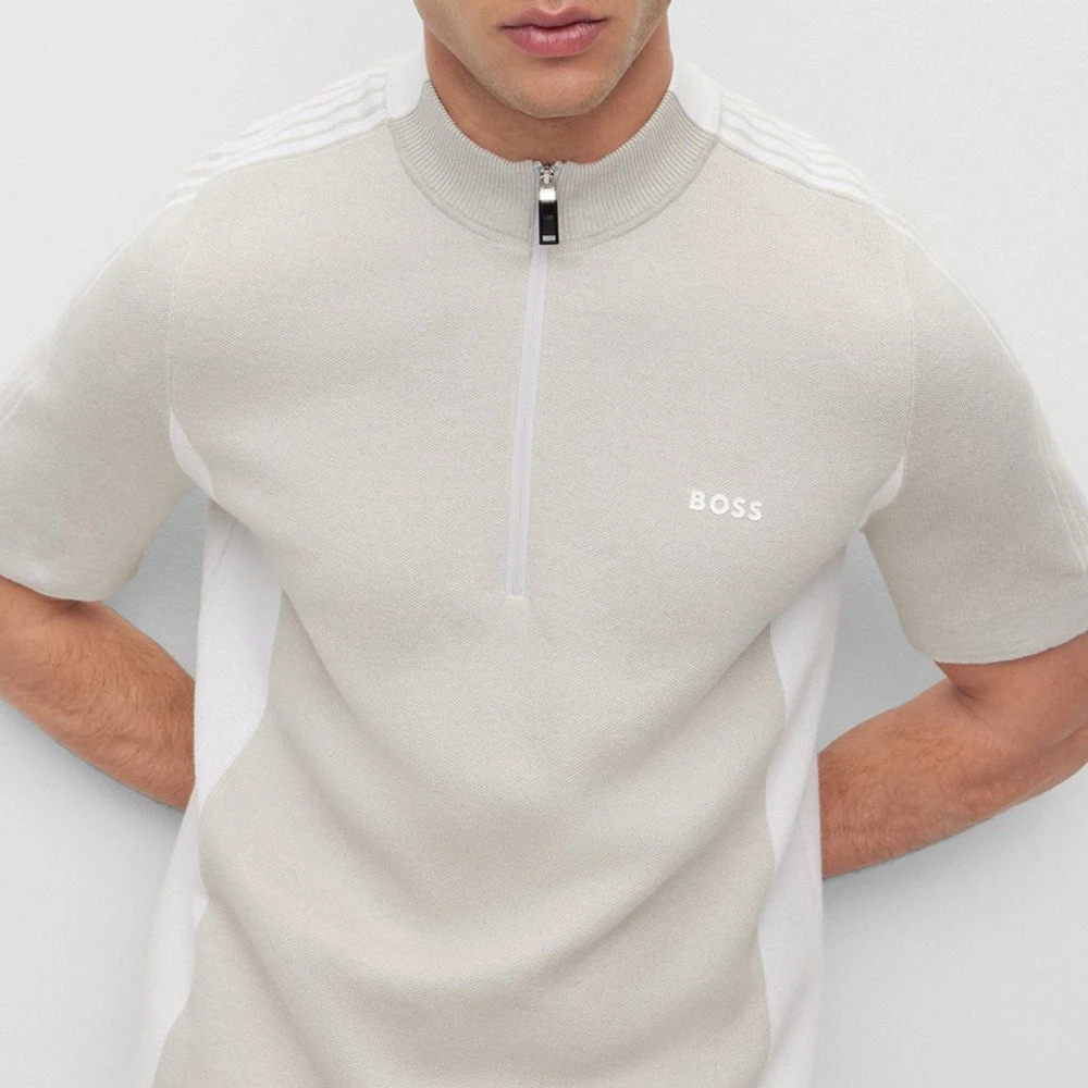 BOSS Golf Jumper - Zinos SS - Light Grey Melange FA23 9 BOSS Golf Jumper - Zinos SS - Light Grey Melange FA23 - Image 7