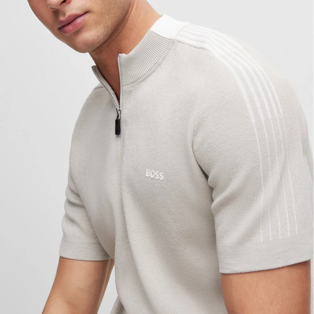 BOSS Golf Jumper - Zinos SS - Light Grey Melange FA23 10 BOSS Golf Jumper - Zinos SS - Light Grey Melange FA23 - Image 8