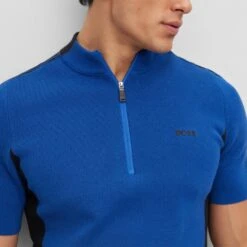 BOSS Golf Jumper - Zinos SS - Sodalite Blue FA23 -Golf Fashion Shop boss golf jumper zinos ss sodalite blue fa23 50499053 438 lifestyle