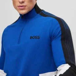 BOSS Golf Jumper - Zolkar Pro - Sodalite Blue FA23 -Golf Fashion Shop boss golf jumper zolkar pro sodalite blue fa23 50493769 438 lifestyle