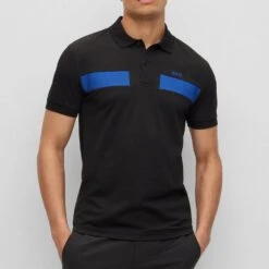 BOSS Golf Shirt - Paule 2 Slim - Black FA23 -Golf Fashion Shop boss golf shirt paule 2 slim black fa23 50494310 001 1