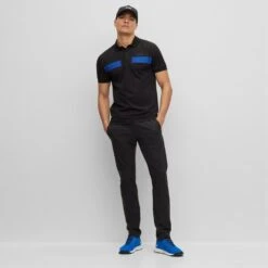 BOSS Golf Shirt - Paule 2 Slim - Black FA23 -Golf Fashion Shop boss golf shirt paule 2 slim black fa23 50494310 001 3