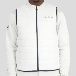 Castore Golf Gilet - Quilted FZ Vest - Stone Grey SS23 -Golf Fashion Shop castore golf gilet quilted fz vest stone grey ss23 cm0772 216 115