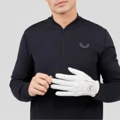Castore Golf Glove - Leather Perforated - White SS23 -Golf Fashion Shop castore golf glove leather perforated white ss23 cm0774l 020 3