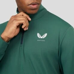 Castore Golf Pullover - Performance QZ - Hunter Green SS23 -Golf Fashion Shop castore golf pullover performance qz hunter green ss23 cma40173 255 c