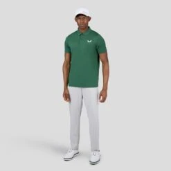 Castore Golf Shirt - Breathable Mesh Polo - Hunter Green SS23 -Golf Fashion Shop castore golf shirt breathable mesh polo hunter green ss23 cm0765 255 66