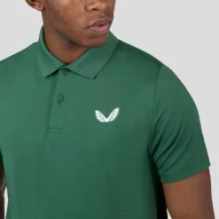Castore Golf Shirt - Breathable Mesh Polo - Hunter Green SS23 -Golf Fashion Shop castore golf shirt breathable mesh polo hunter green ss23 cm0765 255 68
