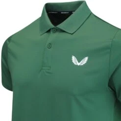 Castore Golf Shirt - Breathable Mesh Polo - Hunter Green SS23 -Golf Fashion Shop castore golf shirt breathable mesh polo hunter green ss23 cm0765 255 89