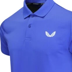 Castore Golf Shirt - Breathable Mesh Polo - Royal Blue SS23 -Golf Fashion Shop castore golf shirt breathable mesh polo royal blue ss23 cm0765 167 101