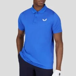Castore Golf Shirt - Breathable Mesh Polo - Royal Blue SS23 -Golf Fashion Shop castore golf shirt breathable mesh polo royal blue ss23 cm0765 167 95