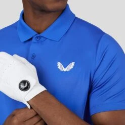 Castore Golf Shirt - Breathable Mesh Polo - Royal Blue SS23 -Golf Fashion Shop castore golf shirt breathable mesh polo royal blue ss23 cm0765 167 96