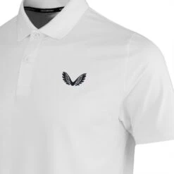 Castore Golf Shirt - Breathable Mesh Polo - White SS23 -Golf Fashion Shop castore golf shirt breathable mesh polo white ss23 cm0765 020 63