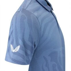Castore Golf Shirt - Engineered Knit Polo - Horizon Blue SS23 -Golf Fashion Shop castore golf shirt engineered knit polo horizon blue ss23 cma30175 218 111