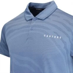 Castore Golf Shirt - Engineered Knit Polo - Horizon Blue SS23 -Golf Fashion Shop castore golf shirt engineered knit polo horizon blue ss23 cma30175 218 112