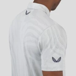 Castore Golf Shirt - Engineered Knit Polo - Mist Grey SS23 -Golf Fashion Shop castore golf shirt engineered knit polo mist grey ss23 cma30175 217 81