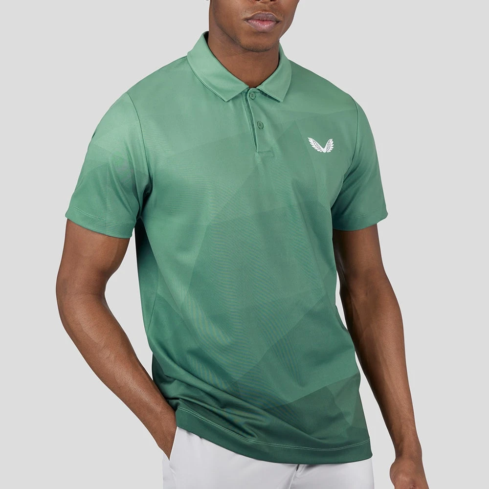 Castore Golf Shirt - Geo Gradient Print Polo - Hunter Green SS23 7 Castore Golf Shirt - Geo Gradient Print Polo - Hunter Green SS23 - Image 5