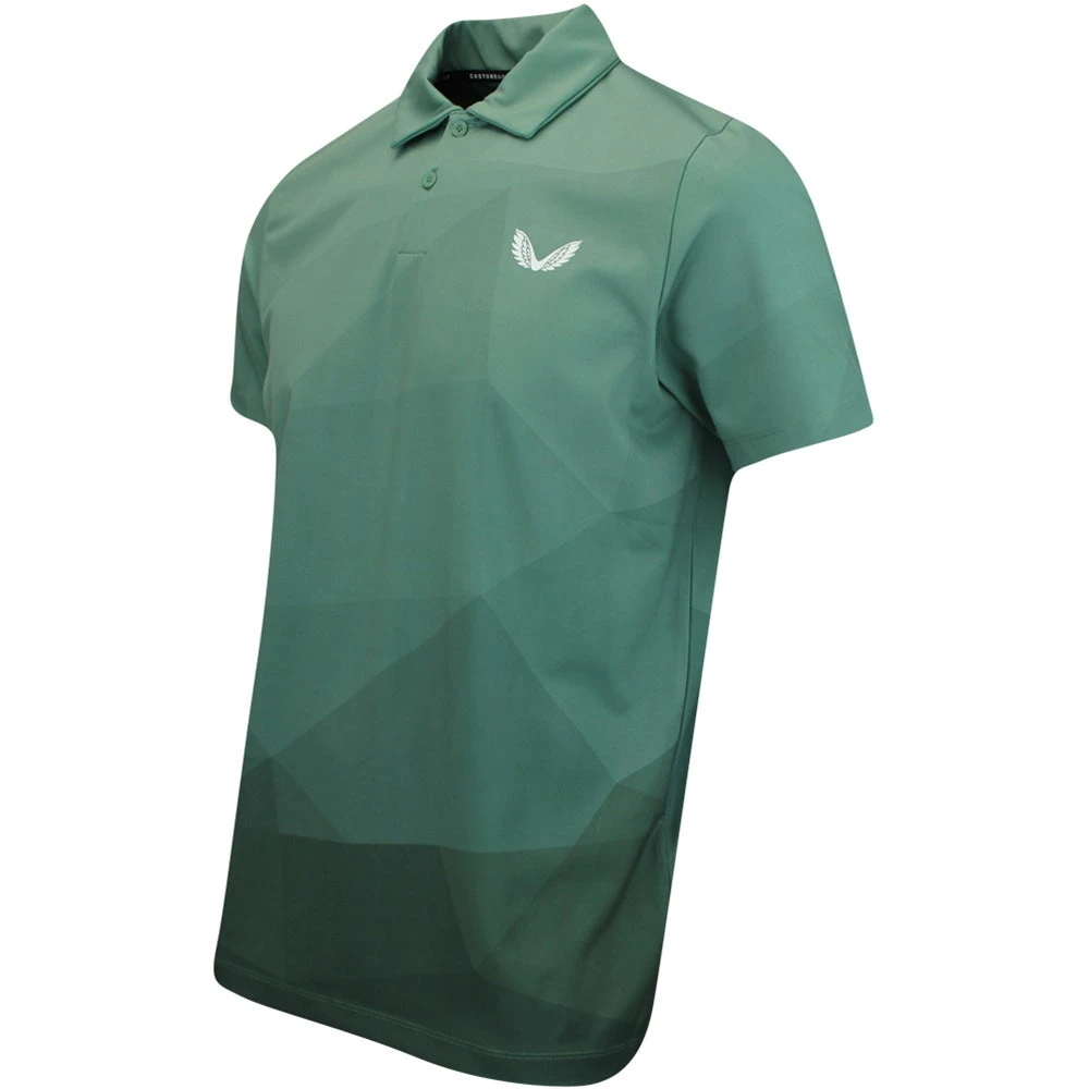 Castore Golf Shirt - Geo Gradient Print Polo - Hunter Green SS23 4 Castore Golf Shirt - Geo Gradient Print Polo - Hunter Green SS23 - Image 2