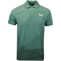 Castore Golf Shirt - Geo Gradient Print Polo - Hunter Green SS23
