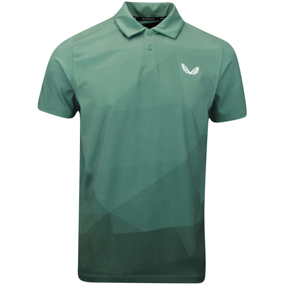 Castore Golf Shirt - Geo Gradient Print Polo - Hunter Green SS23 3 Castore Golf Shirt - Geo Gradient Print Polo - Hunter Green SS23