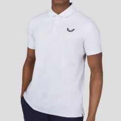 Castore Golf Shirt - Geo Gradient Print Polo - White SS23 -Golf Fashion Shop castore golf shirt geo gradient print polo white ss23 cma30363 020 91