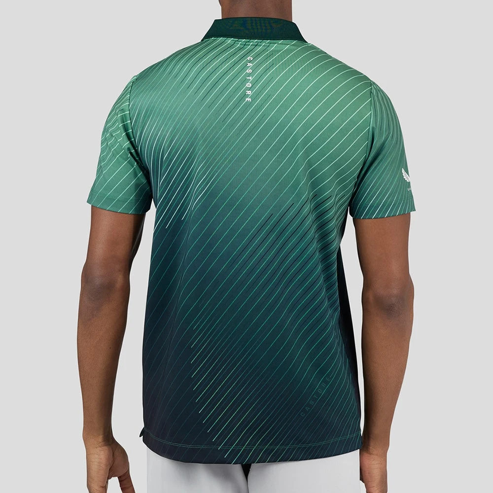 Castore Golf Shirt - Geo Stripe Print Polo - Hunter Green SS23 8 Castore Golf Shirt - Geo Stripe Print Polo - Hunter Green SS23 - Image 6