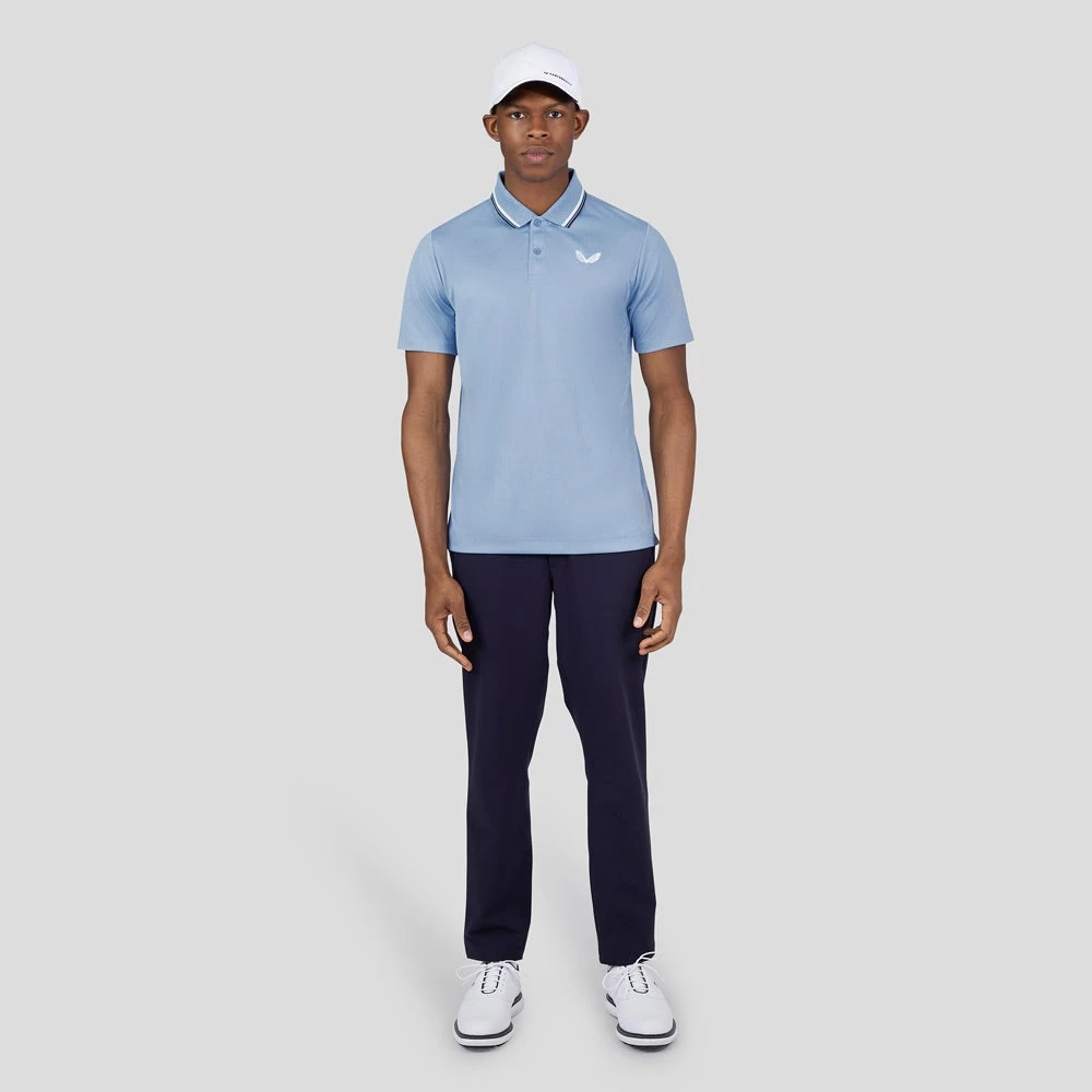 Castore Golf Shirt - Tipped Performance Polo - Sky Blue SS23 11 Castore Golf Shirt - Tipped Performance Polo - Sky Blue SS23 - Image 9