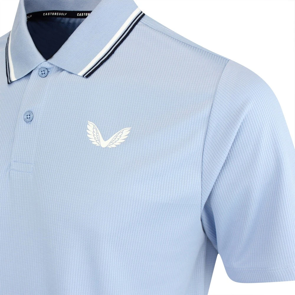 Castore Golf Shirt - Tipped Performance Polo - Sky Blue SS23 6 Castore Golf Shirt - Tipped Performance Polo - Sky Blue SS23 - Image 4