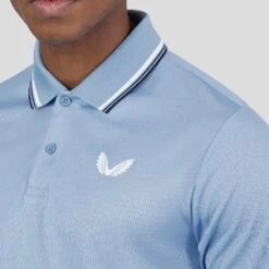 Castore Golf Shirt - Tipped Performance Polo - Sky Blue SS23 18 Castore Golf Shirt - Tipped Performance Polo - Sky Blue SS23 -Golf Fashion Shop castore golf shirt tipped performance polo sky blue ss23 cm0823 172 45