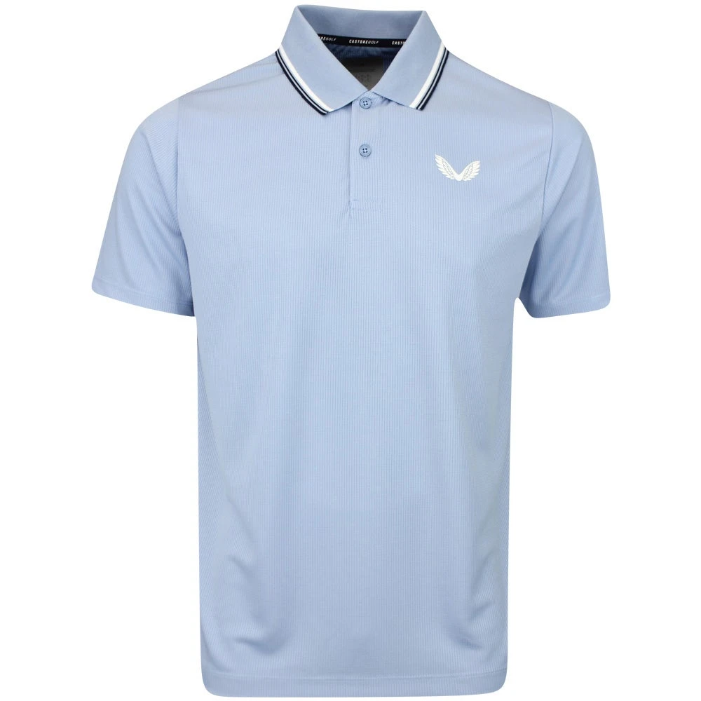 Castore Golf Shirt - Tipped Performance Polo - Sky Blue SS23 3 Castore Golf Shirt - Tipped Performance Polo - Sky Blue SS23