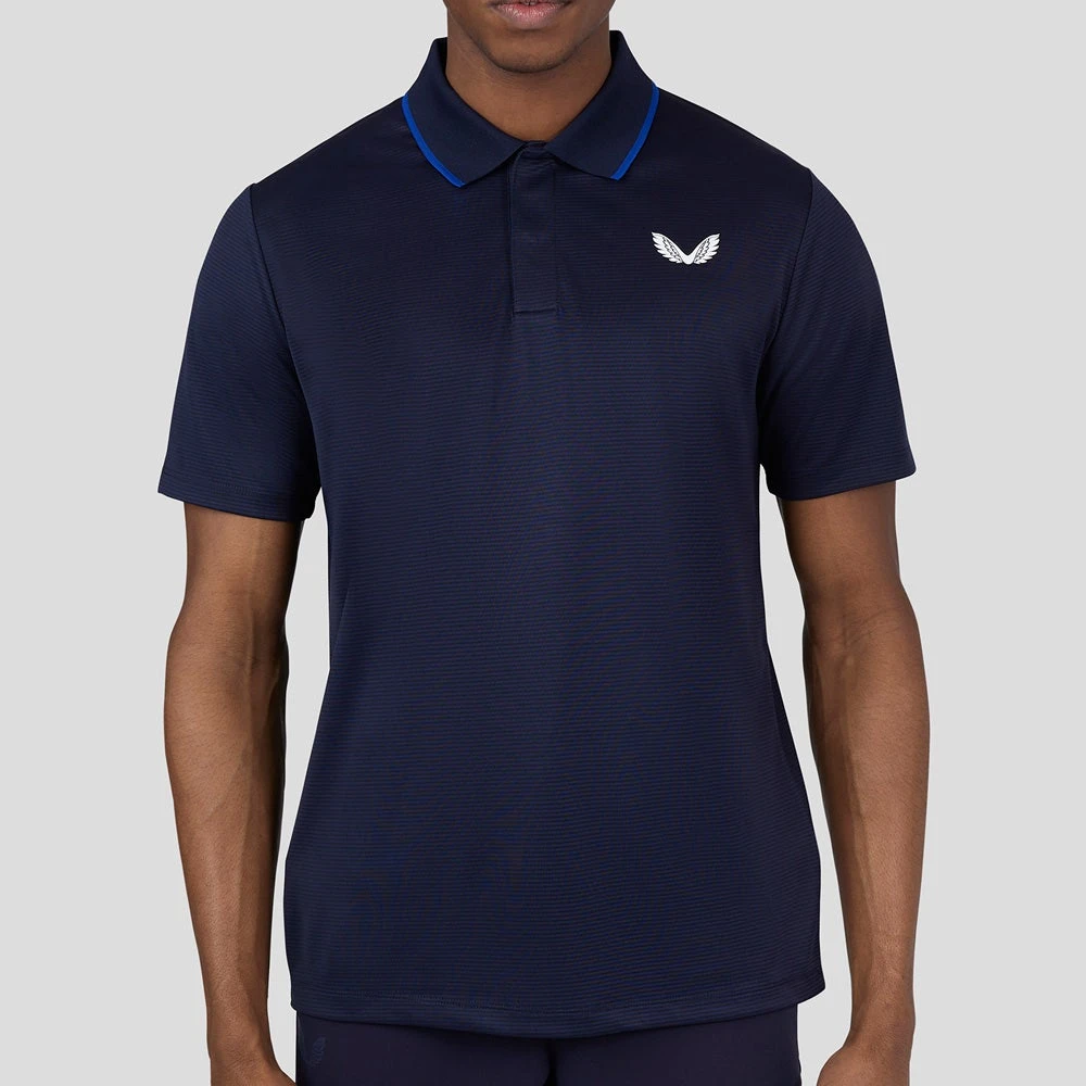 Castore Golf Shirt - Tonal Stripe Polo - Midnight Navy SS23 7 Castore Golf Shirt - Tonal Stripe Polo - Midnight Navy SS23 - Image 5