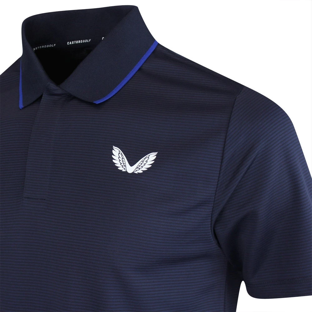 Castore Golf Shirt - Tonal Stripe Polo - Midnight Navy SS23 6 Castore Golf Shirt - Tonal Stripe Polo - Midnight Navy SS23 - Image 4