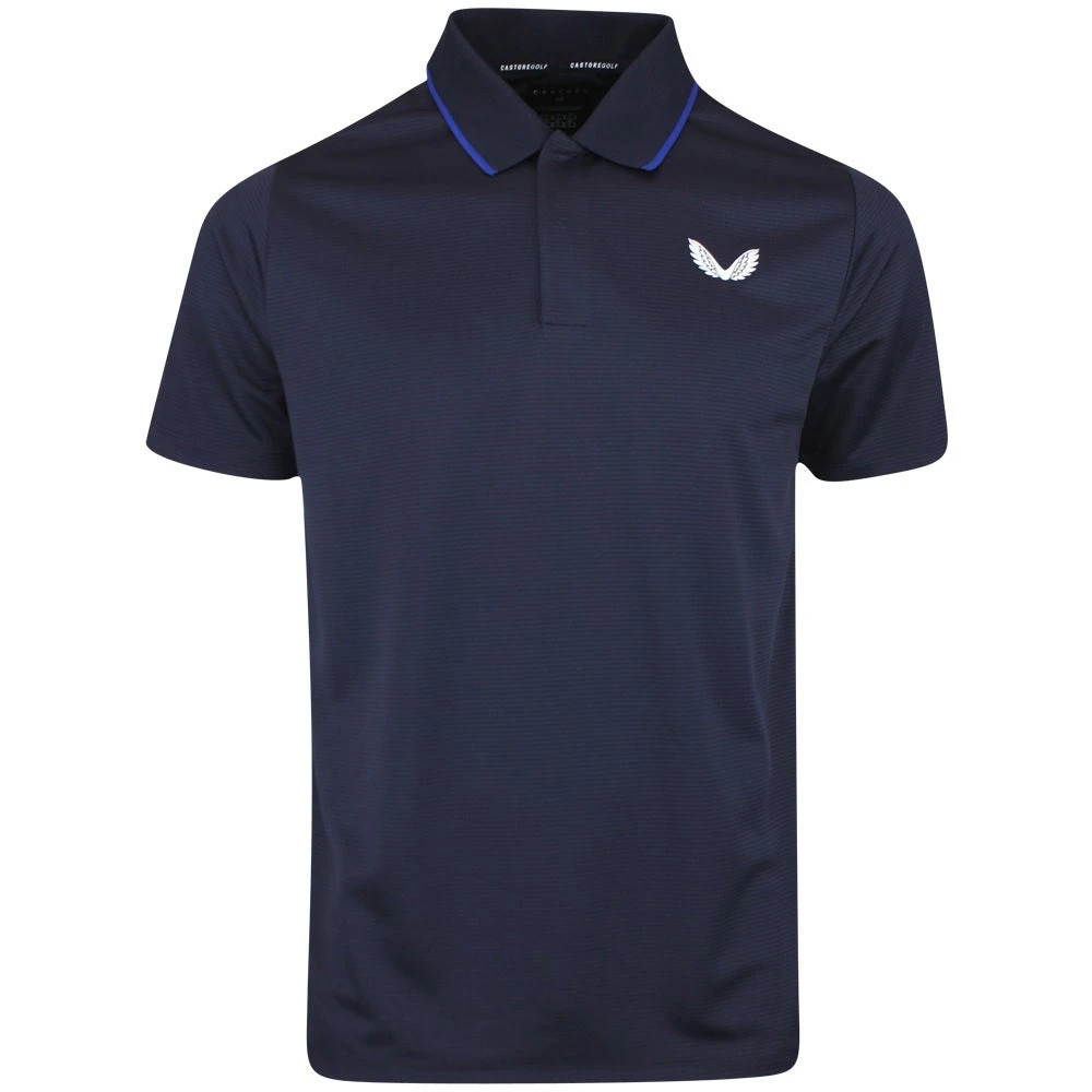 Castore Golf Shirt - Tonal Stripe Polo - Midnight Navy SS23 3 Castore Golf Shirt - Tonal Stripe Polo - Midnight Navy SS23