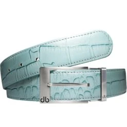 Druh Golf Belt - Crocodile Tour Leather - Aqua 2023 -Golf Fashion Shop druh golf belt croc aqua prong 2021