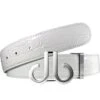 Druh Golf Belt - Crocodile Tour Leather - White 2023 -Golf Fashion Shop druh golf belt white 2020 icon qyxgi6afqd2itita