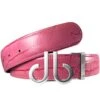 Druh Golf Belt - Crocodile Tour Leather - Pink 2023 2 Druh Golf Belt - Crocodile Tour Leather - Pink 2023 -Golf Fashion Shop druh leather golf belt croc pink aw21 01m