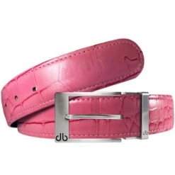 Druh Golf Belt - Crocodile Tour Leather - Pink 2023 -Golf Fashion Shop druh leather golf belt croc pink aw21 01n