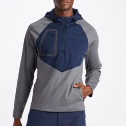 G/FORE Golf Jacket - Dry-Tex QZ Hoodie - Charcoal SP23 -Golf Fashion Shop g fore golf jacket dry tex qz hoodie charcoal sp23 g4ma23o33 chgr a