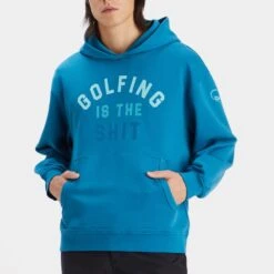 G/FORE Golf Hoodie - Golfing Logo - Petrol SP23 14 G/FORE Golf Hoodie - Golfing Logo - Petrol SP23 -Golf Fashion Shop g fore golf pullover golfing hoodie petrol sp23 g4ms23k420e ptrl e