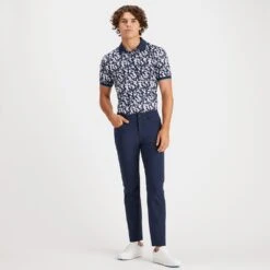 G/FORE Golf Shirt - Blossom Floral Polo - Twilight SP23 -Golf Fashion Shop g fore golf shirt blossom floral polo twilight sp23 g4ms23k061 twlt c