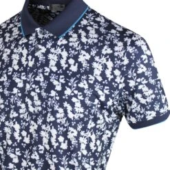 G/FORE Golf Shirt - Blossom Floral Polo - Twilight SP23 -Golf Fashion Shop g fore golf shirt blossom floral polo twilight sp23 g4ms23k061 twlt m