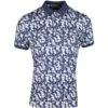 G/FORE Golf Shirt - Blossom Floral Polo - Twilight SP23