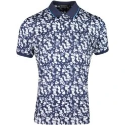 G/FORE Golf Shirt - Blossom Floral Polo - Twilight SP23
