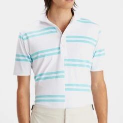 G/FORE Golf Shirt - Offset Stripe Polo - Sardinia SP23 15 G/FORE Golf Shirt - Offset Stripe Polo - Sardinia SP23 -Golf Fashion Shop g fore golf shirt offset stripe polo sardinia sp23 g4ms23k182 srdna f