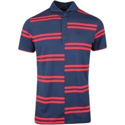 G/FORE Golf Shirt - Offset Stripe Polo - Twilight SP23