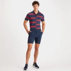 G/FORE Golf Shirt - Offset Stripe Polo - Twilight SP23 -Golf Fashion Shop g fore golf shirt offset stripe polo twilight sp23 g4ms23k182 twlt c