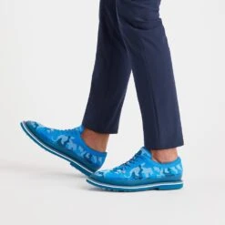 G/FORE Golf Shoes - Camo Knit Tuxedo Gallivanter - Racer Blue SP23 -Golf Fashion Shop g fore golf shoes camo knit tuxedo gallivanter racer blue sp23 g4ms23ef10 racer f