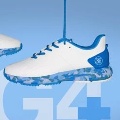 G/FORE Golf Shoes - MG4+ Camo - Snow - Cielo 2023 -Golf Fashion Shop g fore golf shoes mg4 camo snow cielo sp23 g4ma23ef30 cielo edit 3