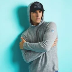 G/FORE Golf Pullover - Cashmere Hoodie - Light Htr Grey AW23 -Golf Fashion Shop g4ma23s201o lhgr 250